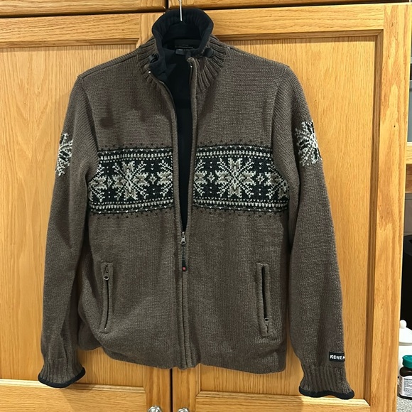 Icewear 100% Wool Zip Up Ski Sweater Olive Green Women size M - Picture 3 of 16